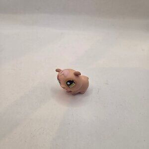 Littlest Pet Shop Figure Tan Pink LPS tan and pink stars hamster green eyes Toy